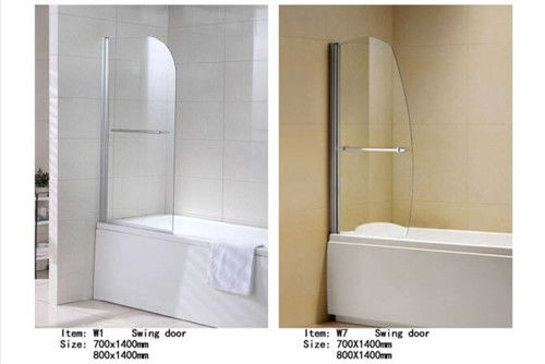 الصين سوينغ فتح قطعة واحدة شاشات حمام الزجاج ، تصميم مختلف 304SS مقبض شاشة حمام ثابت المزود