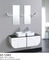 وحدة حوض الغسل المزدوجة MDF مواد ، وحدة خزانة حمام مثبتة على الحائط مقاس 1200 * 420 مم المزود